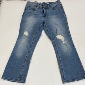 J. Crew 9” Billie Demi Boot Crop distressed jeans